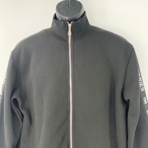 LVISH Men Sweatshirt Full Zip Black Pockets Sz XL - Picture 2 of 13